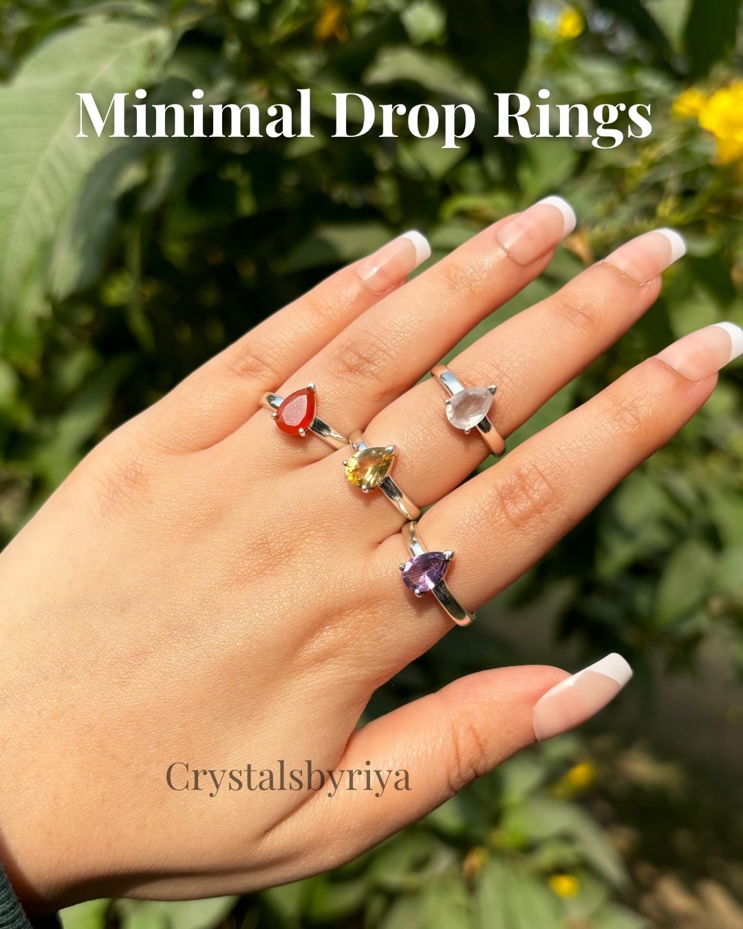 Minimal Drop Crystal Rings