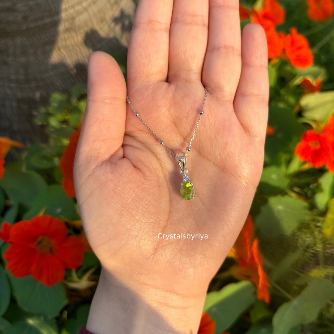 Peridot Drop Faceted Pendant