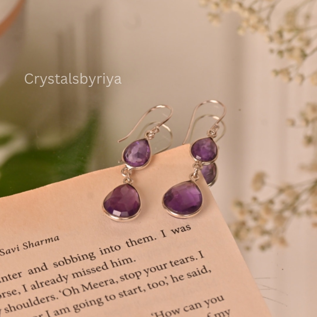 Amethyst Silver Earrings — image 3