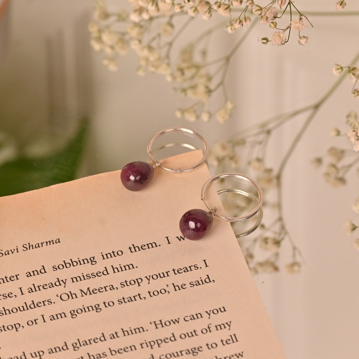 Red Garnet Silver Earrings — image 7