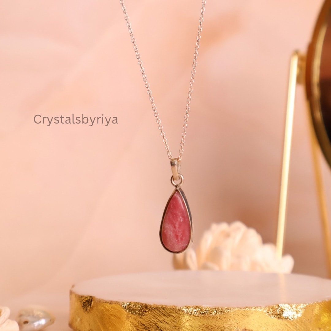 Rhodonite Silver Pendant — image 3