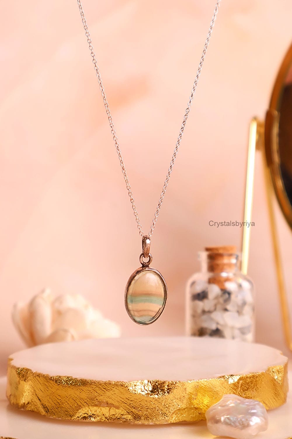 Multi Fluorite Silver Pendant — image 4