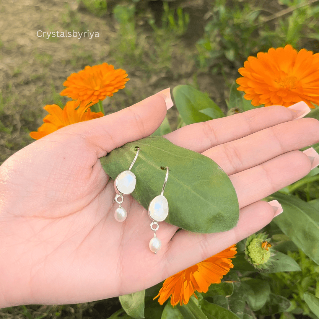 Rainbow Moonstone silver Earrings — image 5