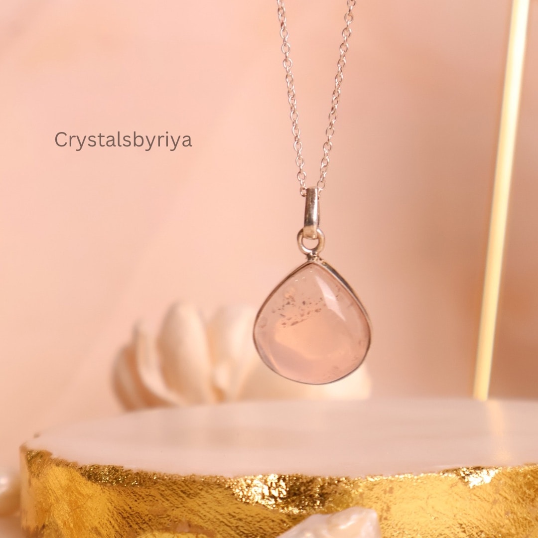 Rose Quartz Silver Pendant — image 4
