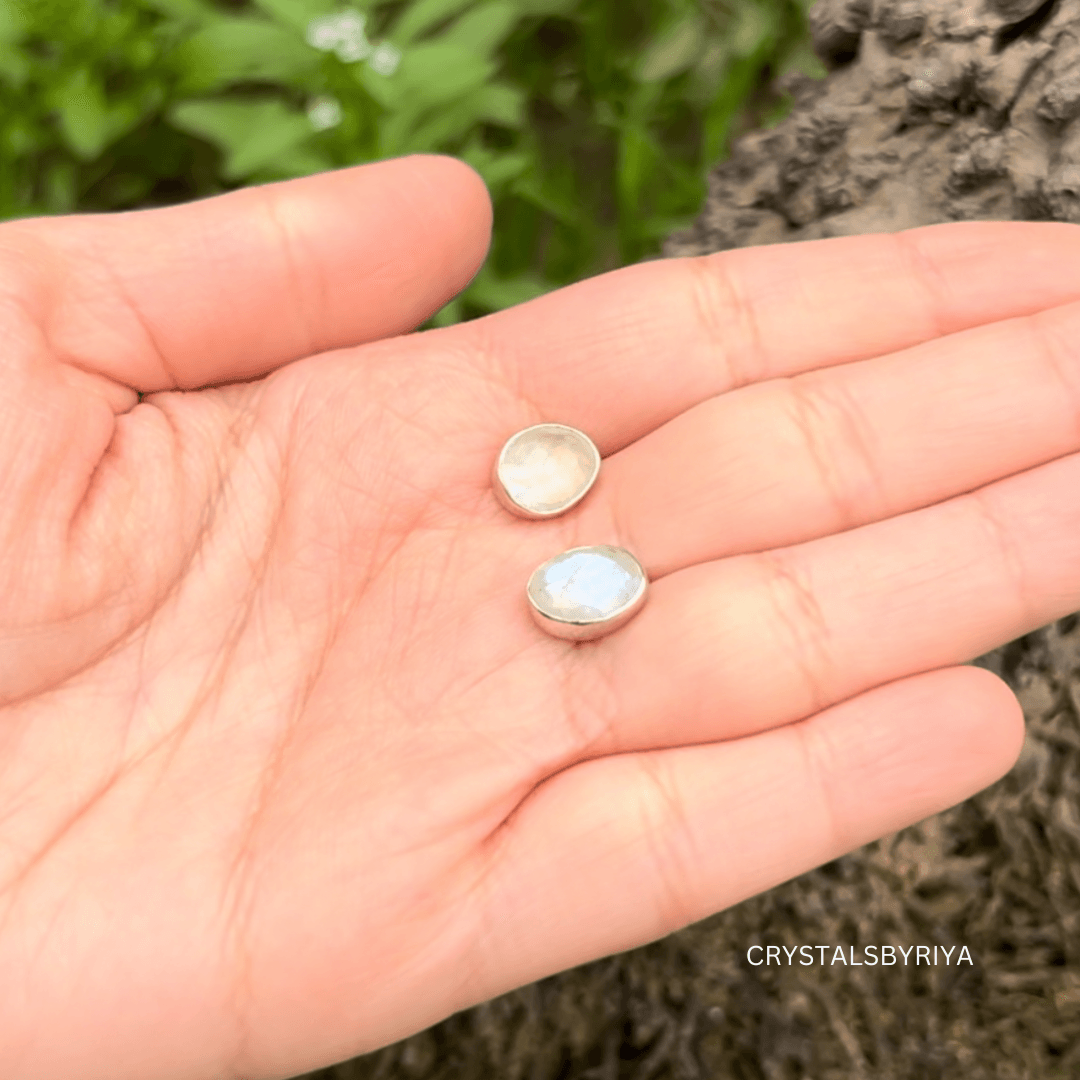 Rainbow Moonstone silver Earrings — image 3