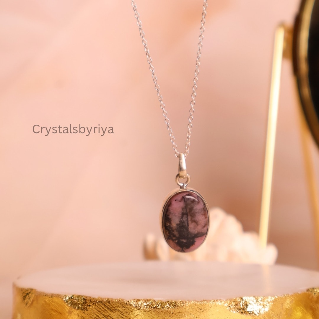 Rhodonite Silver Pendant — image 4