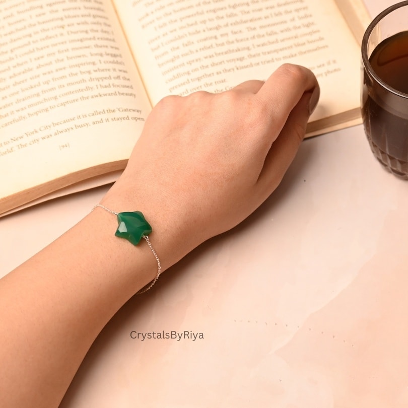Green Onyx Silver Bracelet — image 3