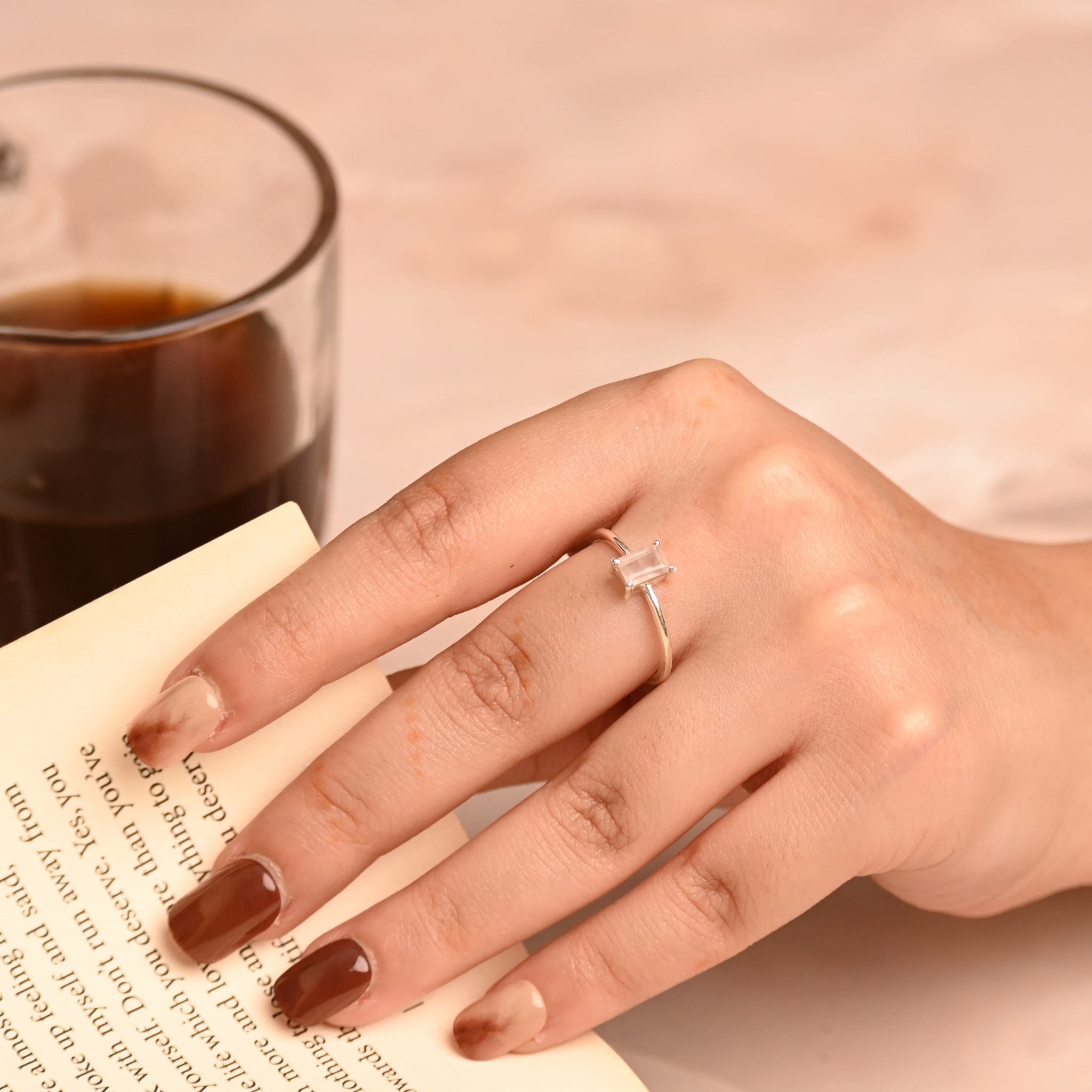 Rose Quartz silver ring — image 3