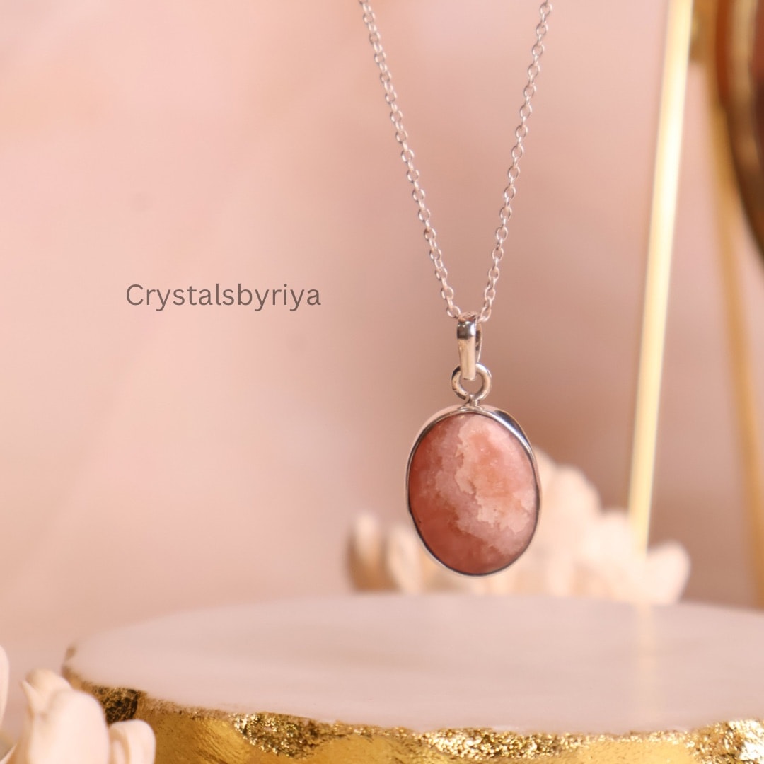 Rhodochrosite Silver Pendant — image 3