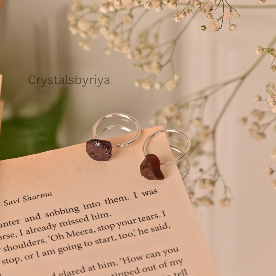Red Garnet Silver Earrings — image 6