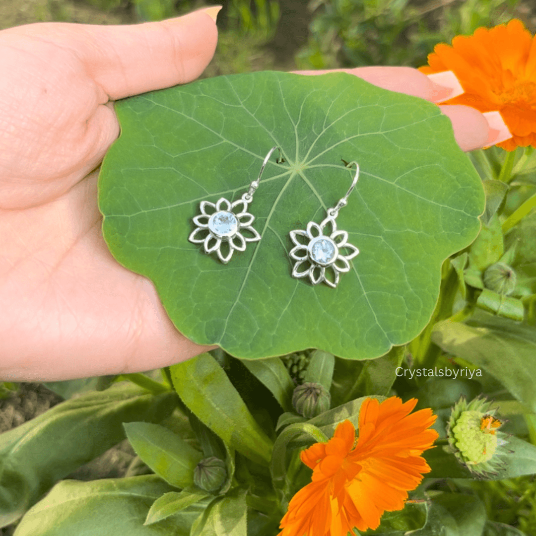 Blue Topaz silver earrings — image 4