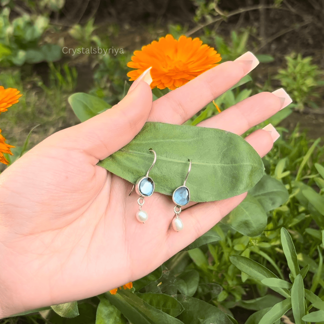 Blue Topaz silver earrings — image 3