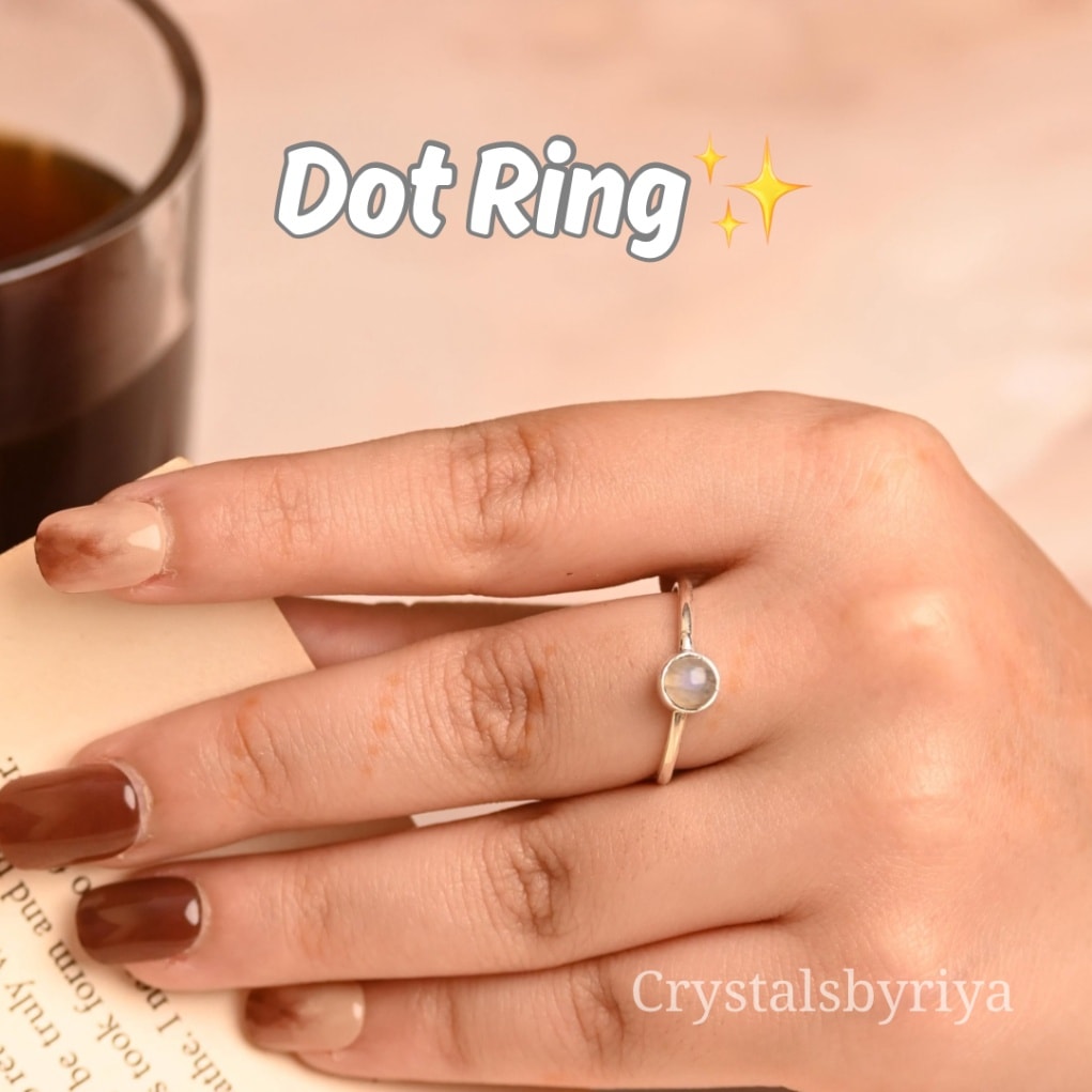 Rainbow Moonstone silver ring — image 4