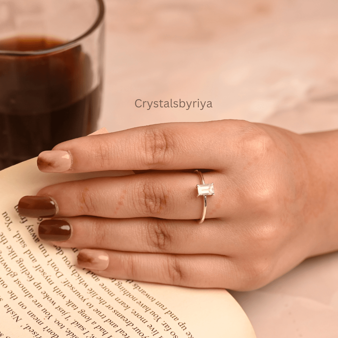 Rainbow Moonstone silver ring — image 6