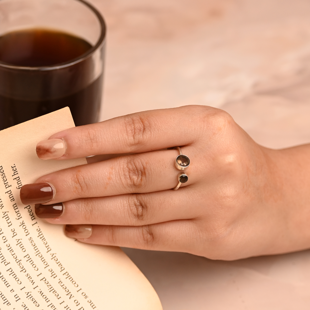 Smoky Quartz silver ring